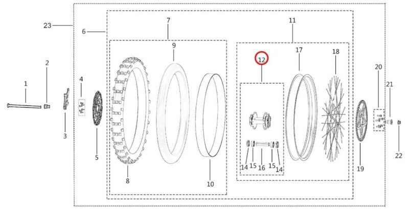 Light Bee Rear Wheel Hub Assembly - Image 2